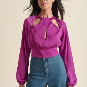 VENUS Fuchsia Cut-Out Blouse